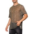 thumbnail image 4 of Glitter See Through Tee for Men's Short Sleeves Party Clubwear Metallic Shiny Mesh Sheer T-Shirt 2XL Golden, 4 of 5