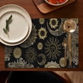 thumbnail image 5 of Black Gothic Sun Moon Pattern Summer Placemats Table Placemats Set Of 4-Linen Kitchen Washable Placemats Table Mats 11.8"x17.7" Non-Slip Heat Resistant, 5 of 6