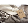 thumbnail image 6 of Smyrna Original Turkish Throw Blanket Herringbone Series  100% Cotton, 60 x 80 Inches  Vintage Boho Throw Blankets for Couch, Sofa, Bed, Farmhouse and Home Decor Latte,60x80, 6 of 7