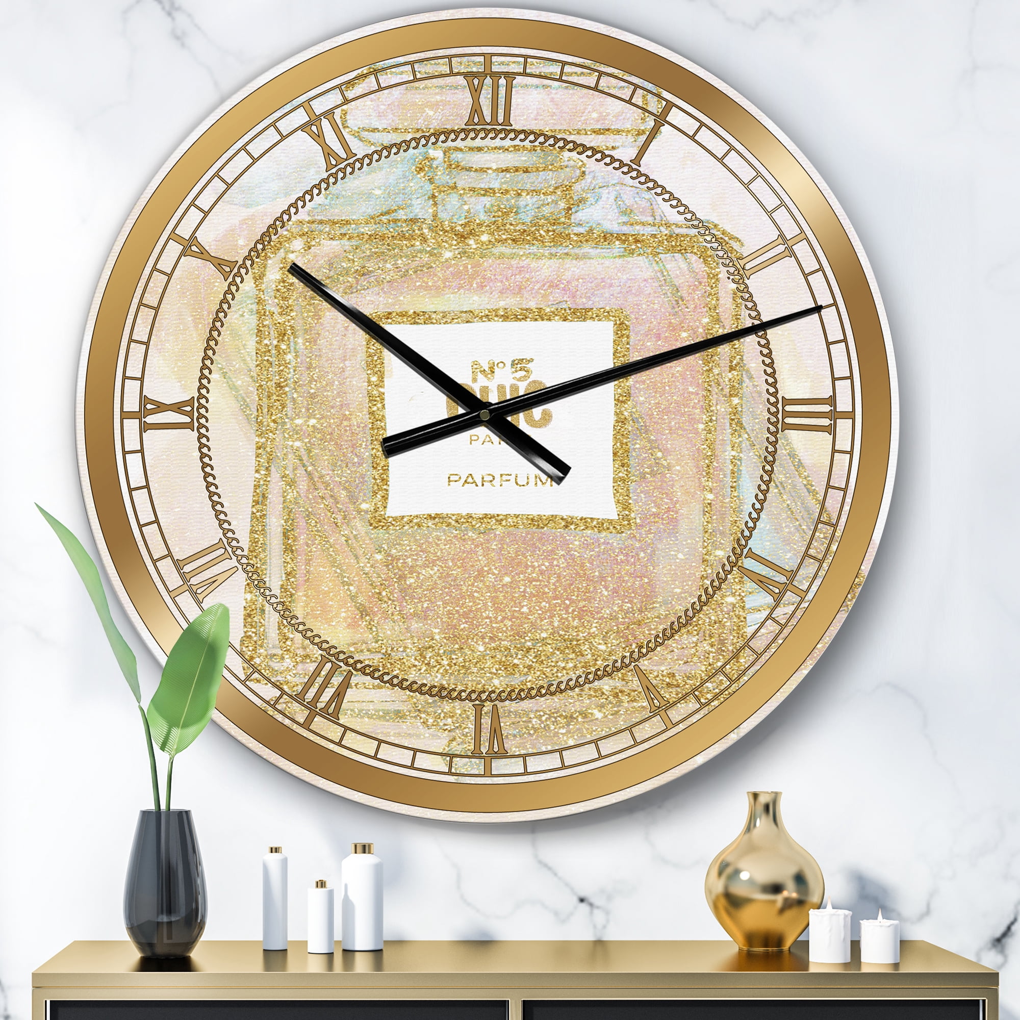 Designart Oversized Multicolor Analog Round Modern Wall Clocks, CLM25720-C23