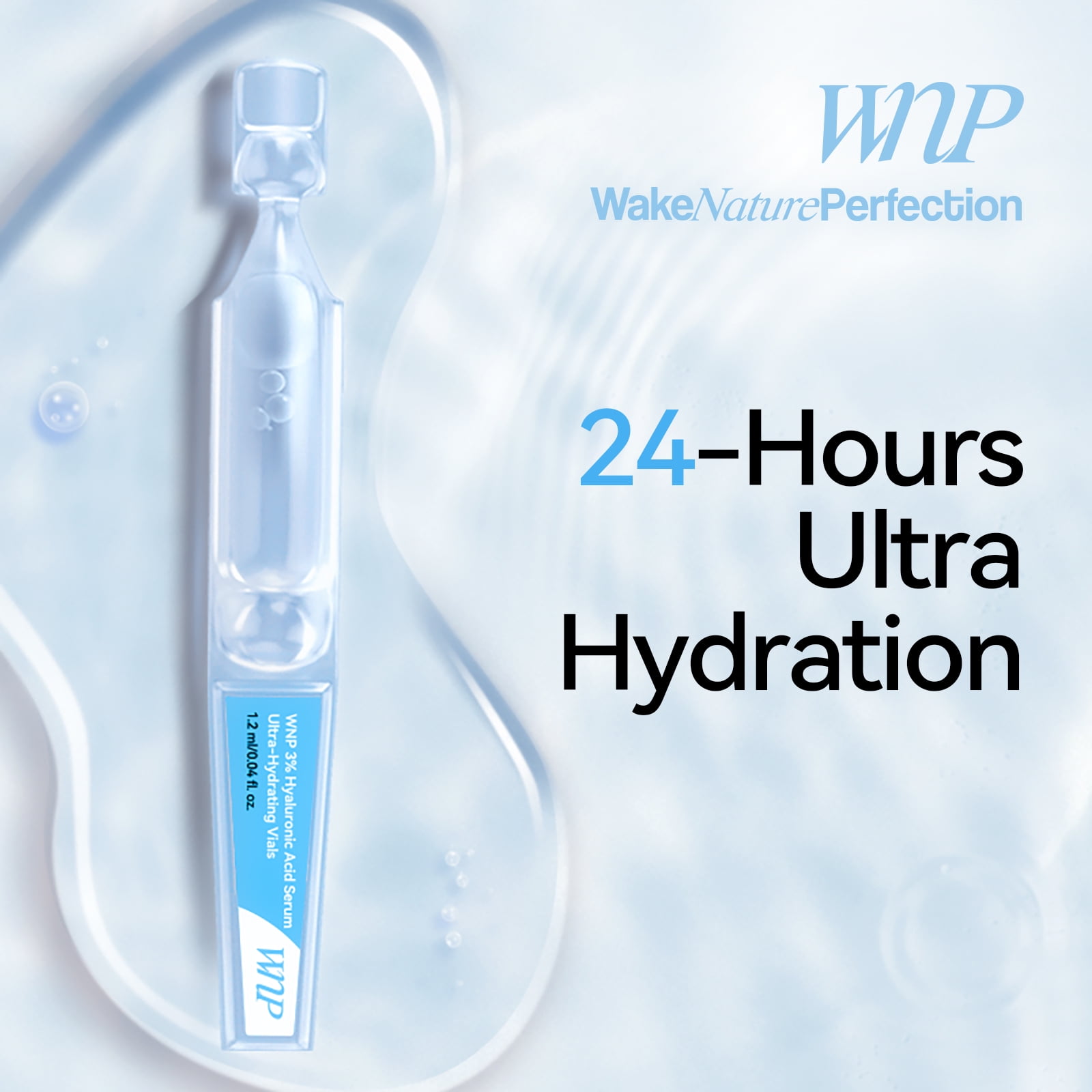 WNP Ultra Hydrating Face Serum, 100 Vials Value Pack with 3 Percent Hyaluronic Acid, 4.06 fl oz
