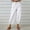 White, variant on QUINDOS Women Pants Casual Straight Leg High Waisted Cropped Trousers Cotton Linen Button Relaxed Fit Pants with Pockets