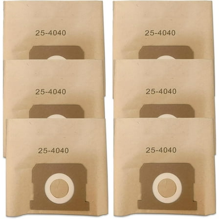 DXVA25-4040 Shop Vac Bags 4 Gallon, Fit DEWALT DXV04T 4 Gallon Wet/Dry Vacuum ，6 Pack