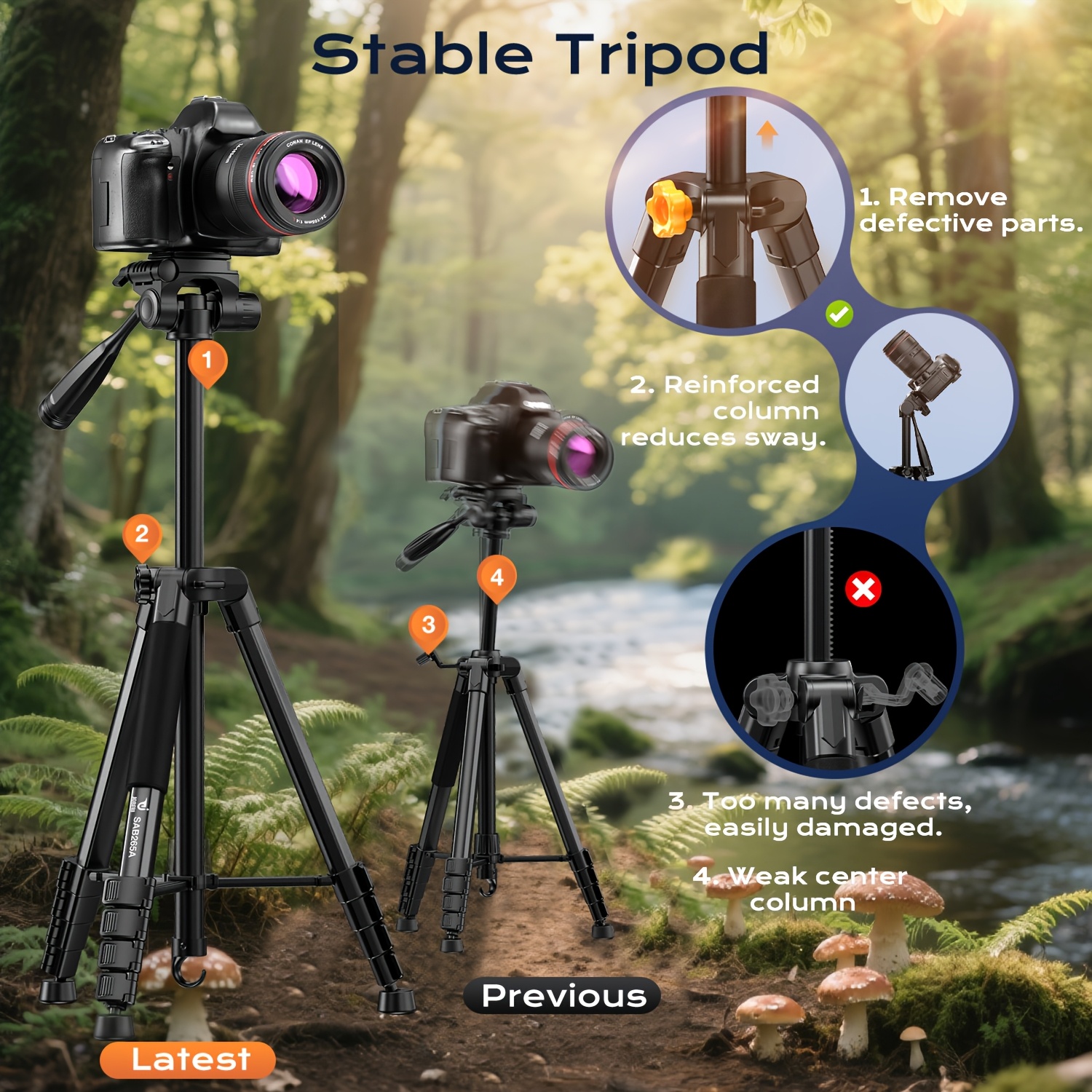 Professional 71-inch Aluminum Tripod with Quick Release Plate & Phone Clip for DSLR Cameras, Cell Phones, Projectors, Webcams - Ideal for Outdoor Shooting, Live Streaming, Video Recording
