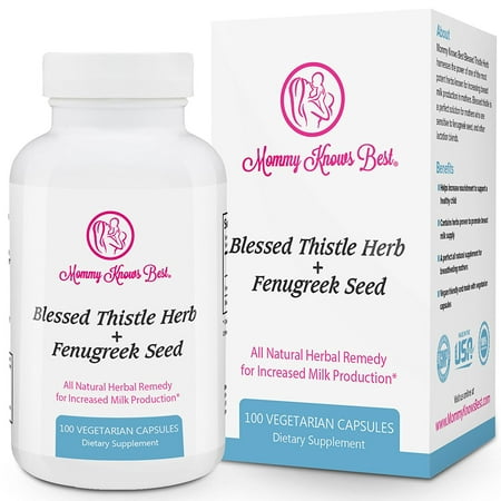 Blessed Thistle & Fenugreek Lactation Supplement - 100 Vegetarian (Best Herbs To Increase Testosterone)