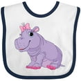 thumbnail image 3 of Inktastic Cute Purple Hippo Girls Baby Bib, 3 of 4
