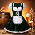 thumbnail image 4 of LEKWK Dirndl Dresses Women Ruffled Puff Short Sleeve Lace Apron Cosplay Fancy Dress German Oktoberfest Costume for Halloween Theme Party, 4 of 5