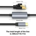 thumbnail image 5 of YongCo Type C To RJ45 Ethernet Cable 1000Mbps, Adcanced Chip Nylon Braided Cord, 5 of 10