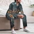 thumbnail image 7 of Susaid Magical Butterfly In Forest Print Men's Long Sleeve Pajama Set, Two-Piece Button-Down Loungewear PJs Set, Comfortable Sleepwear for Relaxation-Large, 7 of 7