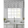 thumbnail image 4 of Valance Curtains for Kitchen Windows Rustic Morocco Lattice PatternRod Pocket Valance Modern Gray Short Window Curtain Topper for Bedroom Living Room Bathroom 42x12in, 4 of 9