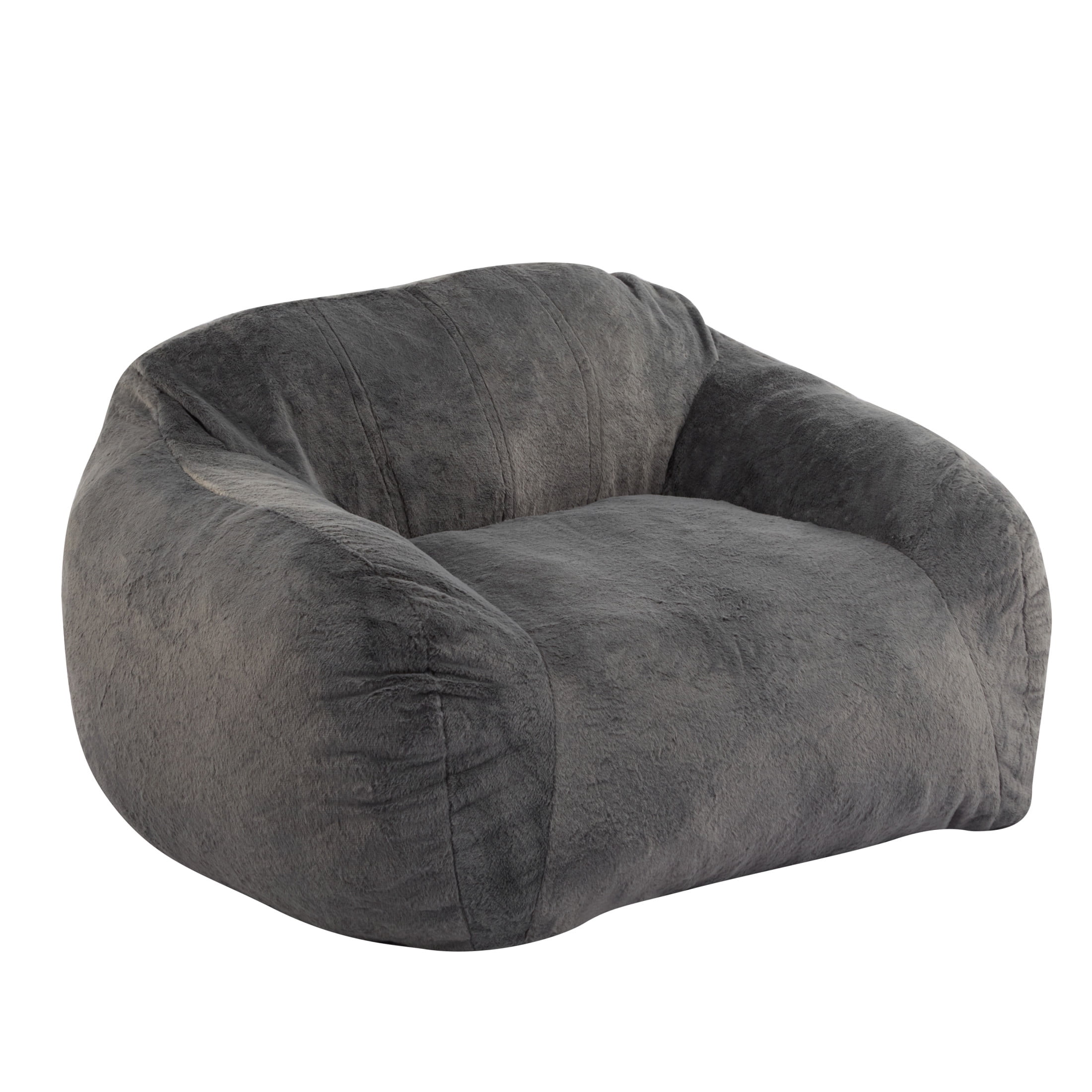 Christopher Knight Home Bean Bag Chair Velvety Faux-Fur Upholstery, Gray