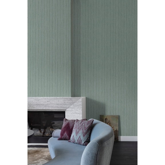 Spruce Shade Uneven Stripe Print Non Woven Non-Pasted Textured Wallpaper 57 Sq. Ft.