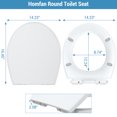 thumbnail image 3 of Toilet Seat Round - Soft Close Quick Release, White Polypropylene for Standard American Toilets, 3 of 7