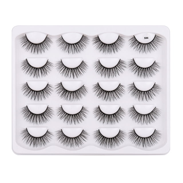 Pestañas naturales, pestañas postizas, pestañas cortas, pestañas postizas gruesas naturales, 10 pares de pestañas mixtas, pestañas de visón de imitación, pestañas postizas artificiales puras, pestañas