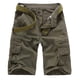 thumbnail image 1 of Mens Shorts Carga Estilo Recortado con Bolsillos de Botón de Cremallera, Pantalones Cortos Casuales de Poliéster Sólido para Hombre, 1 of 3