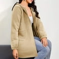 thumbnail image 6 of RYRJJ Womens Casual Zip Up Hoodies Fall Long Sleeve Tunic Sweatshirt Loose Drawstring Hoodie Jacket Coat with Pockets(Khaki,L), 6 of 9