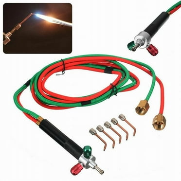 Mini Gas Welding Cutting Oxy Oxygen Acetylene Torch Kit Welder Tool   5 Nozzles