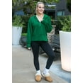 thumbnail image 5 of Womens Oversized Half Zip Hoodies Long Sleeve Solid Color Sweatshirts Workout Pullover Tops, Green, X-Large, 5 of 6