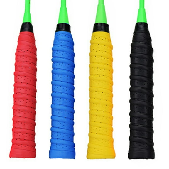 4 Pack Squash Grip, Tennis Racket Grip Tape with Anti Slip Perforated Absorbent Racquet Grip, Overgrip for Tennis Badminton