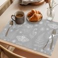 thumbnail image 3 of Grey Butterfly Botanical Placemats Set of 2 Summer Plants Line Art Place Mats Indoor Wipeable Table Mats Washable Cloth Dining Table Placemats for Kitchen Holiday Party Home Decor 13x19 Inch, 3 of 9