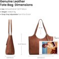 thumbnail image 6 of Tote Bags for Women, Real Leather  Handbags Satchel Purses with Adjustable Strap, 6 of 7