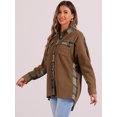 thumbnail image 3 of DARING DIVA Women's Waffle Shacket Long Sleeve Button Down Jacket S Dark Brown, 3 of 6