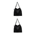 thumbnail image 4 of kurtrusly 1/2/3 Wide Application Convenient And Practical Chain Handbag For Women - Foldable Shoulder Bag Fashion PU Chain Shoulder Bag Black (black chain) 2PCS, 4 of 6