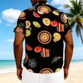 thumbnail image 3 of Mens Casual Manga Corta Botón Abajo Camisas Cuello Abierto Impreso Vacaciones de Verano, Camisas de Manga Corta de los Hombres Casual, 3 of 7