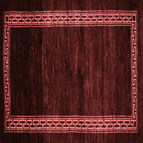 Ahgly Company Indoor Square Abstract Red Modern Area Rugs, 5' Square