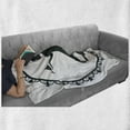 thumbnail image 6 of Mermaid Soft Flannel Fleece Throw Blanket, Vintage Graphic Illustration of a Framed Princess Girl Crown and Fish, Cozy Plush for Indoor and Outdoor Use, 50" x 60", Black White, by Ambesonne, 6 of 6