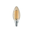 thumbnail image 2 of Philips LED 40-Watt B11 Filament Light Bulb, Amber, Dimmable, E12 (1-Pack), 2 of 5