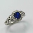 thumbnail image 6 of HeartsAndYou 2.3ct Natural Sapphire & Diamond Ring Halo Celtic Trinity 14k SOLID White Gold, 6 of 9