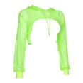 thumbnail image 6 of Douhoow Women Neon Mesh Fishnet Top Perspective Long Sleeve Cropped T-shirt, 6 of 9