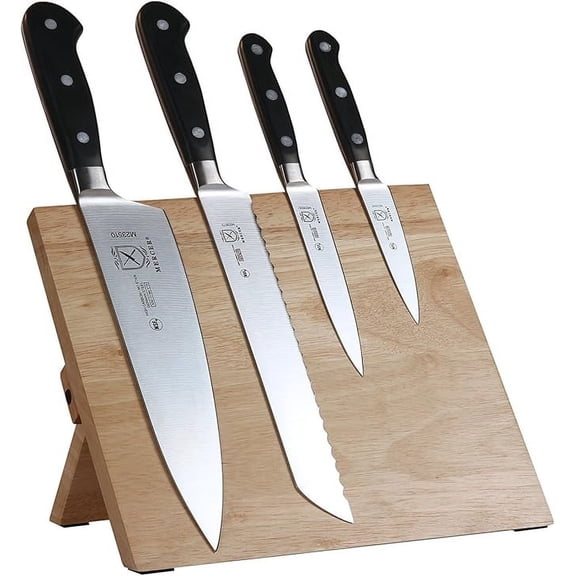 Mercer Culinary Renaissance 5-Piece Magnetic Board Steel Knife Set, Rubberwood