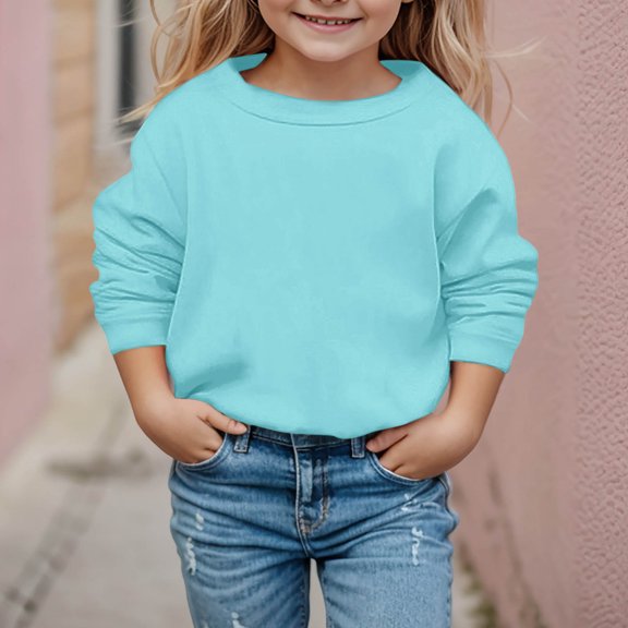 Stylish Girls Sweatshirts for Kids Cozy Long Sleeve Sports Hoodies Comfortable Pullover Tops for Active Play Versatile Sportswear for Everyday Wear Ideal for School and Outdoor Activities