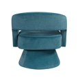 thumbnail image 3 of Lessa Swivel Accent Chair- Teal Blue- Round Base- Soft Foam Cushion, 3 of 6