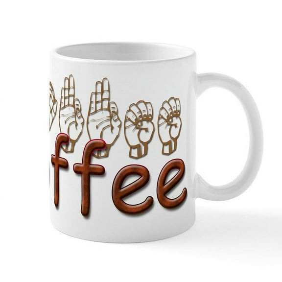 CafePress - Coffee Mug In ASL Mug - 11 oz Ceramic Mug - Novelty Coffee Tea Cup