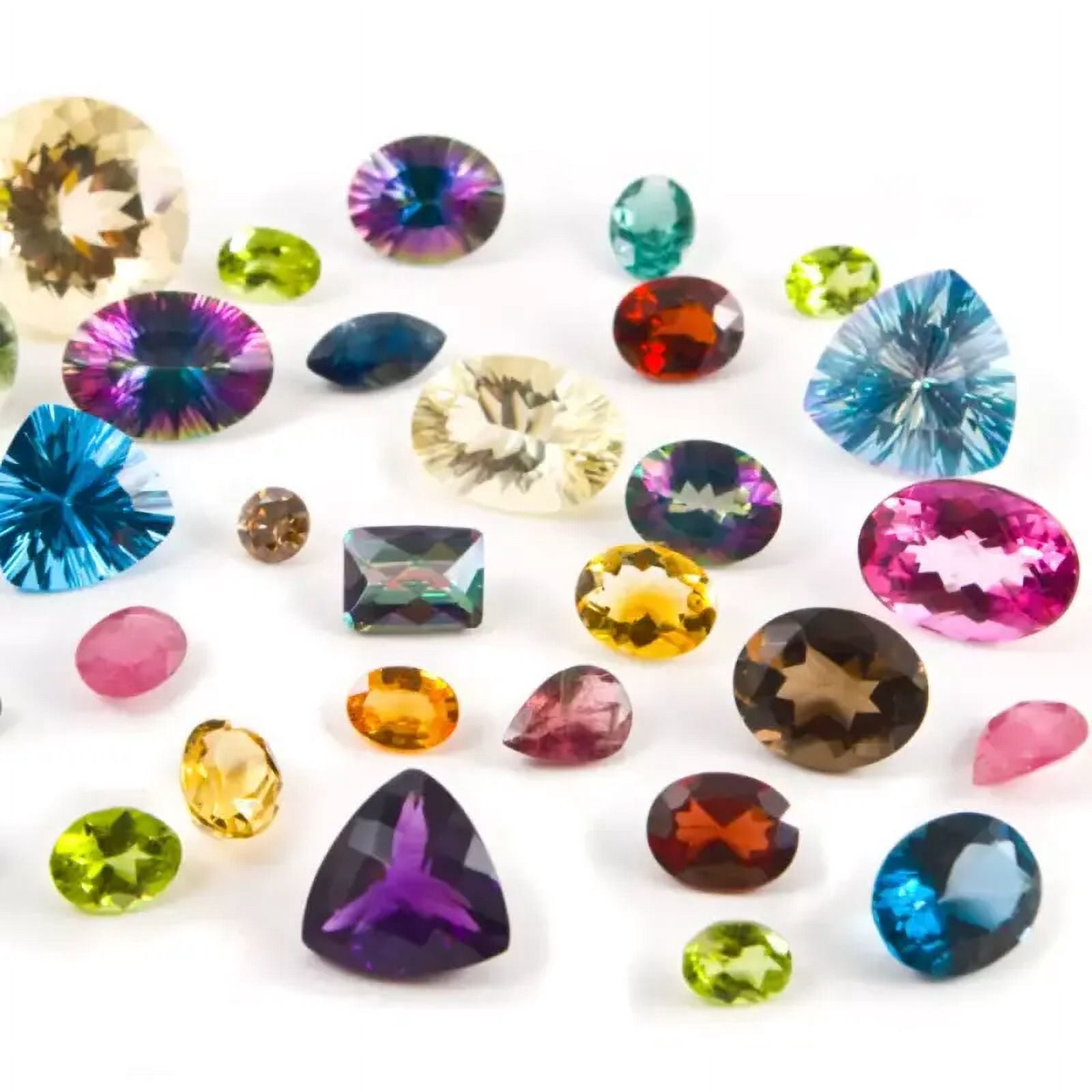 100+ Carats Mixed Loose Natural Semi-Precious Gemstones Faceted Multi-Color Stones for Jewelry Making