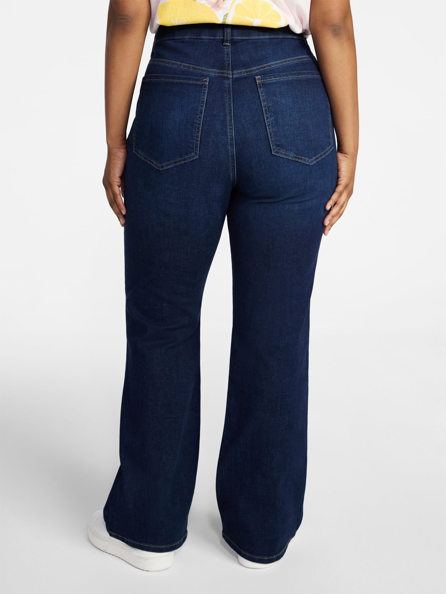 Terra & Sky Women's Plus Signature Pull On High Rise Bootcut Jeggings with Control Panel, Sizes 0X-5X
