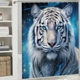 thumbnail image 5 of 4 Pieces Colorful White Tiger Shower Curtain Set Modern Nature Animal Bathroom Decor Sets with Rugs Bathroom Accessories Set Bathroom Curtain Shower Set with 12 Hooks, 5 of 8