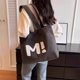 thumbnail image 4 of Bolso grande de lona para mujer | Bolsa de compras reutilizable de 37 x 33 cm con cierre magnético y bolsillos interiores | Bolso de hombro resistente para el trabajo, la playa, viajes, la escuela y, 4 of 6