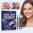 thumbnail image 4 of SDOHIG 12-Color Soccer Nail Art Painting Pen, Waterproof Nail Drawing Brush Set, DIY Manicure for Sports Fans, Paint Football & Independence Day Flags, Long-Lasting, 10ml Each, 4 of 7