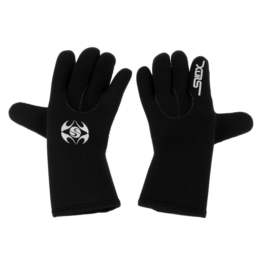 Wetsuit 1.5mm Premium Neoprene Gloves Scuba Diving Five Finger Glove M Black 
