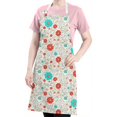 thumbnail image 5 of Pioneer Flower Floral Print Pattern Apron for Women and Men, Cotton Linen Waterproof with Pockets, Adjustable, 33x27 Inch for Kitchen, Gardening, BBQ, Salon, 5 of 6