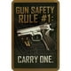 thumbnail image 1 of Pistola Placa Metal Vintage Pintura Hierro Rectangular Arte Pared Bar para El 20x30cm, 1 of 9