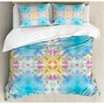 thumbnail image 3 of Psychedelic Decor Twin Size Duvet Cover Set, Kaleidoscopic Design Abstract Art Blurred Wavy Ornaments Oriental Image, Decorative 2 Piece Bedding Set with 1 Pillow Sham, Pink Blue, by Ambesonne, 3 of 3