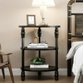 thumbnail image 3 of M optimized Round Side Table, 3-Tier End Table Accent Table with Storage Shelf and Metal Industrial Wood Bed Side Table/Night Stand for Bedroom, Small Spaces, 3 of 9
