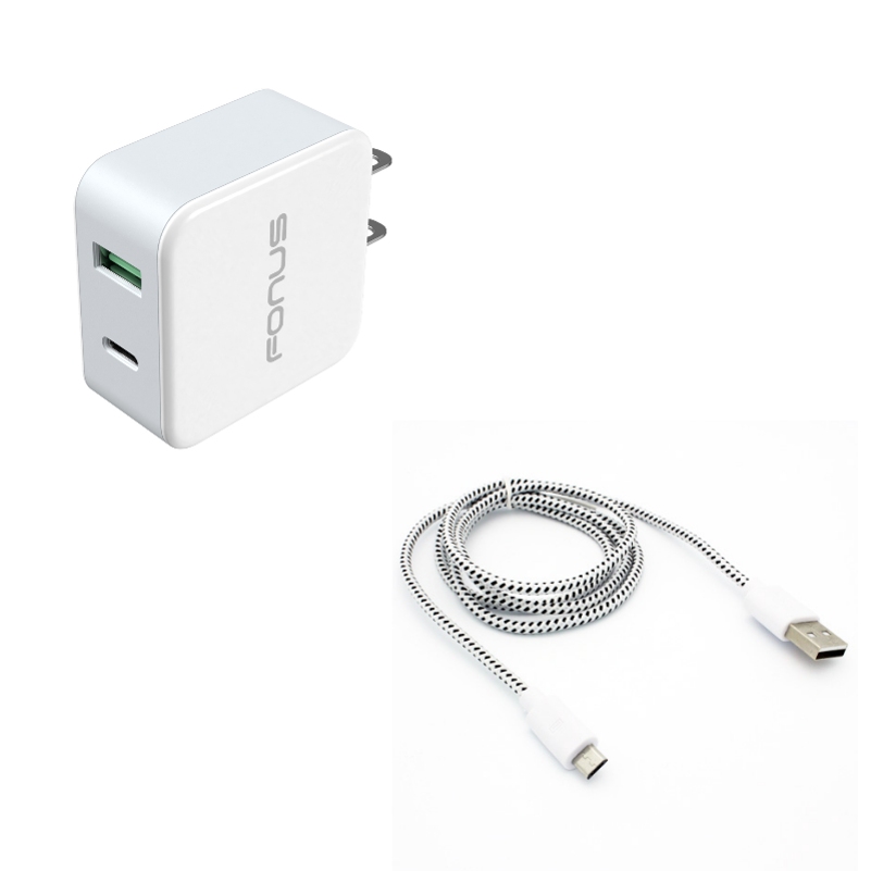 MicroUSB 3ft USB Cable w 36W Quick Home Charger M4Z for Alcatel Fierce 4 2, Evolve 2, 1x Evolve - ASUS ZenFone Max Plus M1, PadFone X mini, 5Q 3 Max 2E 2 - Blackberry DTek50, Classic, Z10 Z30 MicroUSB 3ft USB Cable w 36W Quick Home Charger M4Z for Alcatel Fierce 4 2, Evolve 2, 1x Evolve - ASUS ZenFone Max Plus M1, PadFone X mini, 5Q 3 Max 2E 2 - Blackberry DTek50, Classic, Z10 Z30