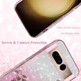 thumbnail image 5 of Cover for Google Pixel 7 Pro Case Clear Glitter Sparkle Aesthetic Google Pixel 7 Pro Phone Case Silicone Soft Flower Anti-Scratch Shockproof Funda Purple Slim (Pink), 5 of 14