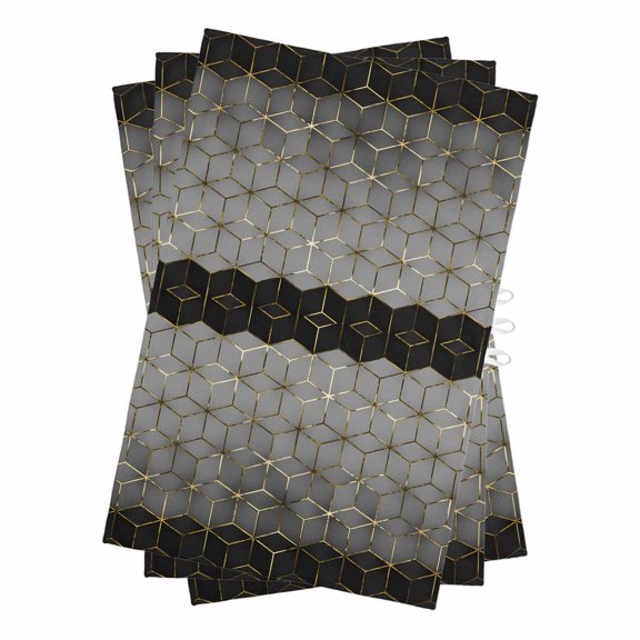 Ombre Gray Geometric Kitchen Towels Set of 3, Water Absorbent Dish Towel, Modern Abstract Art Decorative Hand Towels - Quick Drying Cloth for Cooking Baking, 18x28 Inch